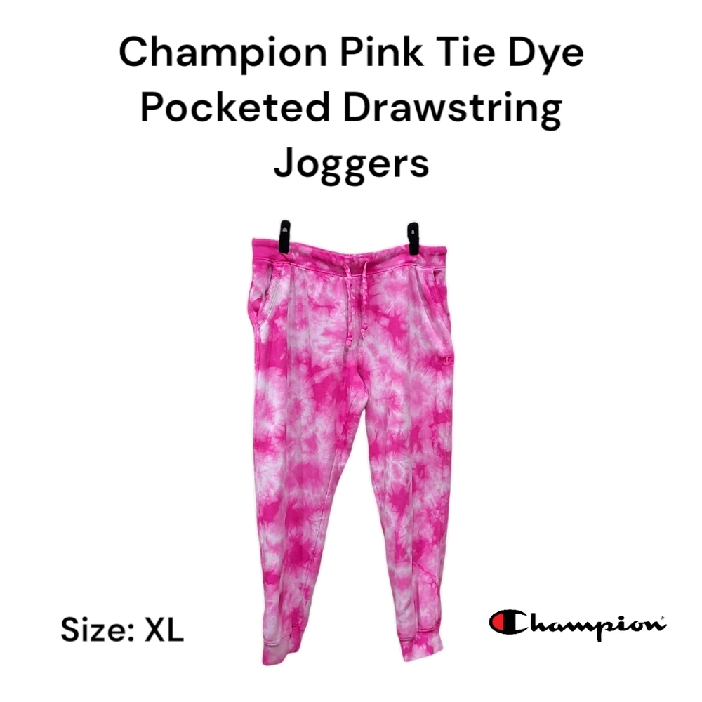 Champion Tie Dye Pink Drawstring Jogger Sweatpants